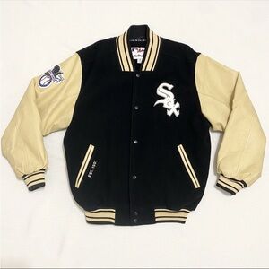 Vintage Majestic White Sox American League Letterman Wool Leather Jacket